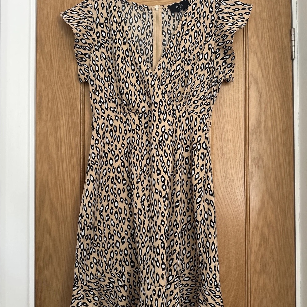 AX Paris Brown and Tan Flutter Sleeve Sundress
